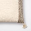 Striped Jute Embroidered Square Throw Pillow Cream/Neutral - Threshold™ designed with Studio McGee - image 3 of 4
