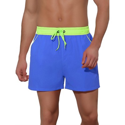 Lars Amadeus Men's Summer Drawstring Waist Solid Color Swim Shorts