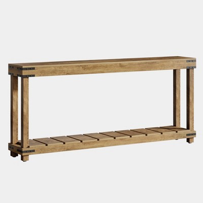 Tribesigns 70.9-Inch Extra Long Sofa Table, 2-Tier Farmhouse Console Table with Storage Shelves