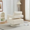 CAVINAS 29.13" W Square Swivel Accent Chair, Upholstered Barrel Lounge Chair with Open Back, 360 Degree Rotation, Removable Back Cushion - 3 of 4
