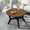 NicBex Simple Wood Round Coffee Table for Living Room,Mid-Century Farmhouse Tea Table,Circle Wooden Center Table,Black - 2 of 4
