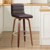 Bekrvio 26"/29" Swivel Bar Stools Set of 1/2/3/4, Faux Leather Upholstered Counter Chairs with Wood Legs, Mid-Century Seating for Kitchen Island - 2 of 4
