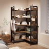 5 Tier Convertible Corner Book Shelf, Modern Industrial Bookcase, l Shaped Storage Display Shelf for Home Office, Living Room, Office - 4 of 4