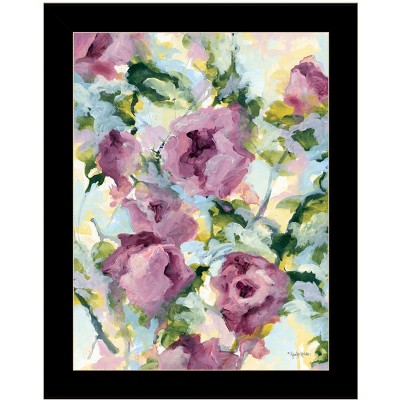 HomeRoots Abstract Floral Black Framed Print Wall Art