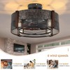 Kviflon 19 Inch Farmhouse Fandelier Caged Ceiling Fan with Light, Modern Small Enclosed Ceiling Fans with Lights for Living Room, Bedroom, Black - 4 of 4