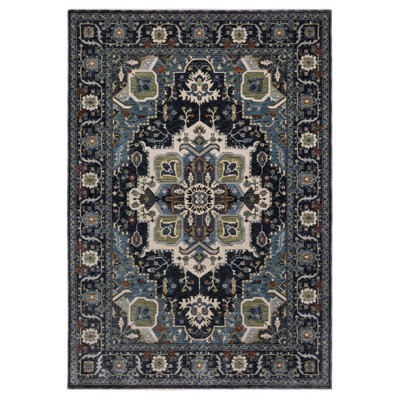 Oriental Weavers Eliana ELI09 Navy / Blue Indoor Area Rug - 5'3" x 7'6"