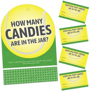 Big Dot of Happiness You Got Served - Tennis How Many Candies Baby Shower or Tennis Ball Birthday Party Game 1 Stand and 40 Cards Candy Guessing Game - 1 of 4