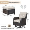 Gymojoy Outdoor Swivel Chair with Ottoman High Back Glider Chair with Soft Cushion - 2 of 4
