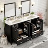 Whisen 60 in. Bathroom Vanity Set with Double Vanities, Double Ceramic Sinks, Storage Shelf and Drawers - 2 of 4