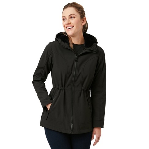 Free Country Womens Classic Fit Long Sleeve Softshell Jacket - Black ...