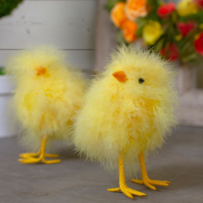 Northlight 5” Furry Chick Facing Right Spring Easter Figure - Yellow, 2 of 5