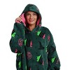 Wicked Part 1 Witch & Glinda Seal All-Over Print Adult Green Long Sleeve Comfy Hooded Blanket - 2 of 4