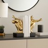 Decorative Man Sculpture Bookend - Artistic Book Accessories for Shelf Accent, Office Spaces, Desk, and Home Decor - Set of 2, 11", Gold & Black - 2 of 4