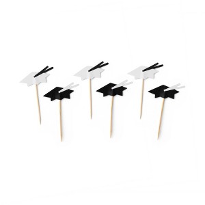 Grad Hat Cupcake Toppers by Bonjour Fete - 16ct - 1 of 4