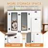 43'' Dog Crate Furniture,White-Brown Wooden Dog Crate with Storage Drawers and Compartments - 3 of 4
