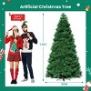 SEVOBAL 7.5FT Pre-lit Artificial Christmas Tree Prelighted Artificial Hinged Spruce Xmas Tree with Branch Tips Festival, Green, 88.6"*49.21"*49.21" - 3 of 4