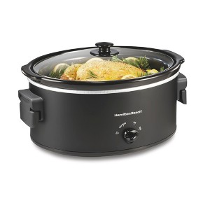 Hamilton Beach 7qt Slow Cooker with Folding Handles Matte Black 33174 - 1 of 4