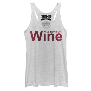 Women's CHIN UP Splatter Will Run for Wine Racerback Tank Top - 1 of 3