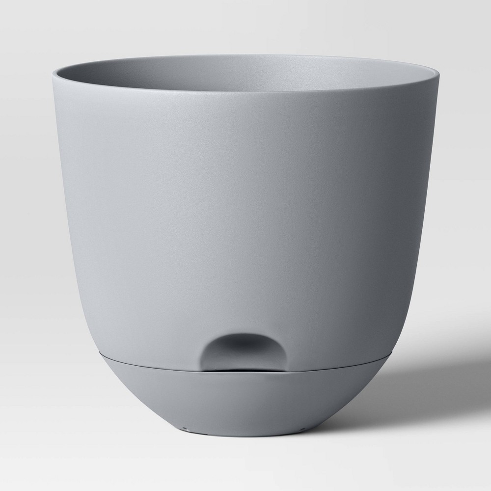 Self-Watering Plastic Indoor Outdoor Planter Pot Gray 12"x12" - Room Essentials™