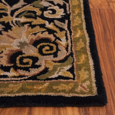 Black and Gold 4' x 6' Hand-Tufted Wool Area Rug