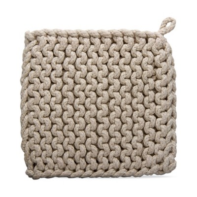 tagltd Crochet Trivet Natural For Hot Dishes Made Of Cotton With Hang Loop