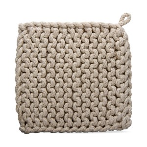 tagltd Crochet Trivet Natural For Hot Dishes Made Of Cotton With Hang Loop - 1 of 3