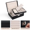 2-Layer Lockable Jewelry Box with Removable Tray and PU Leather Exterior - 4 of 4