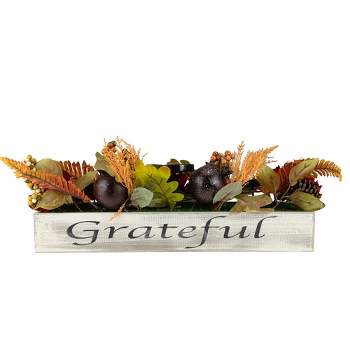 Northlight 24" Autumn Harvest 3-Piece Candle Holder in a Rustic Wooden Box Centerpiece