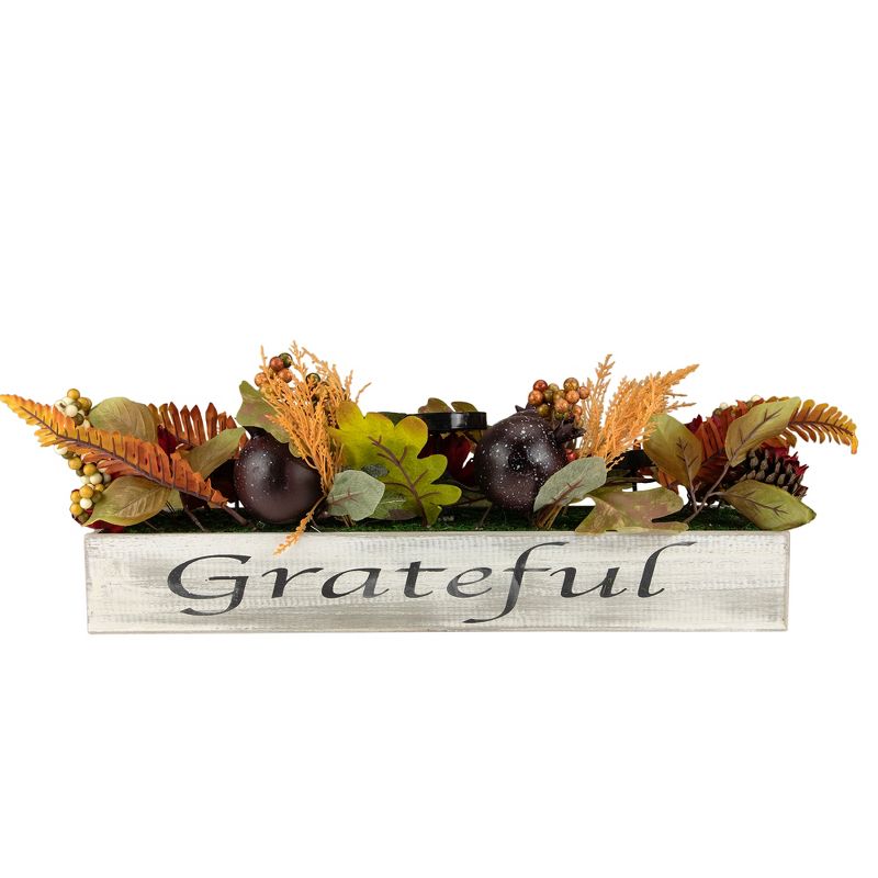 Northlight 24" Autumn Harvest 3-Piece Candle Holder in a Rustic Wooden Box Centerpiece, 1 of 8