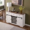 HDZNVF Farmhouse Cabinet with Sliding Barn Door, 58 inch Kitchen Cabinet, Storage Shelves, Antique White - 2 of 4