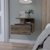 PAGED Wall Mounted Nightstand Modern Wooden Bedside Table with Storage Drawer and 2 Open Shelves, Night Stand for Bedroom, Living Room - 2 of 4