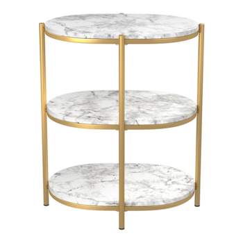 Crail Faux Marble Top Side Table - miBasics