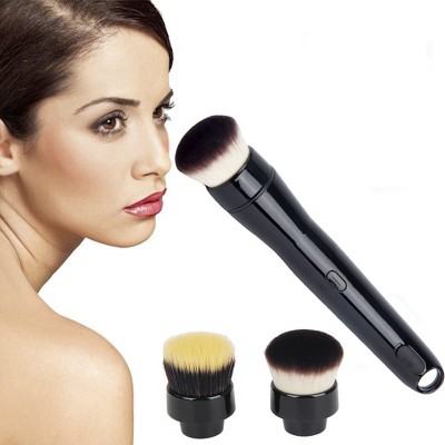 Time-Saving 360¡ã Electric Makeup Brush with 2 Replaceable Brush Heads, 2 Adjustable Speeds, Gift for Women
