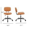 FONTOI Task and Office Chairs, Office Chair with Cross-Leg and Adjustable Height, Armless Swivel for Home Office, Orange, 18.5"*33.8"*27.1" - 2 of 4