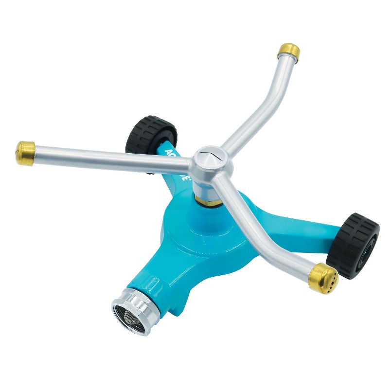 Aqua Joe AJ-TRSWB Indestructible 3-Arm Zinc Rotary 360 Degree Sprinkler | Wheeled Base | 1390 sq ft Max Coverage, 5 of 7
