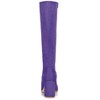 Allegra K Women's Side Zipper Padded Insole Chunky Heel Knee High Boots - 4 of 4