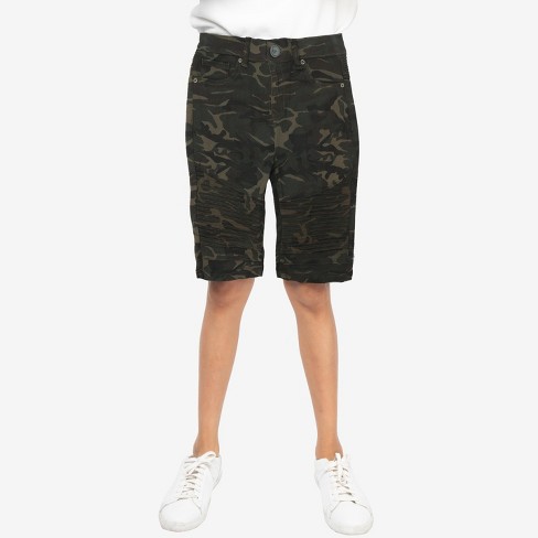 Mens slim fit sales camo shorts