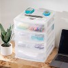 Gracious Living Desktop and Countertop Clear Smooth Gliding Drawers Storage Bin with Organizer Top Lid for Small Items, Holds 8.5 x 11 Inch Paper - image 2 of 4