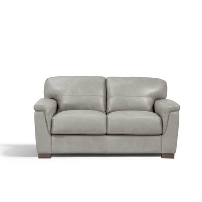 Cornelia 67" Beige Leather Loveseat with Wood Frame