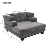 Oversized Chaise Lounge Modern Comfy Lounger Chenille Upholstered Sofa Bed with Deep Seat and Layered Armrests - ModernLuxe - 3 of 4