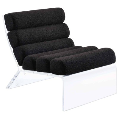 Coaster Serreta Modern Boucle Upholstered Armless Accent Chair with Clear Acrylic Frame