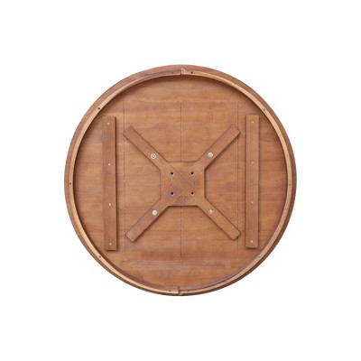 Elegant Distressed Oak Round Pedestal Dining Table, 39"