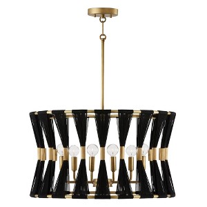 Capital Lighting Bianca 6 - Light Pendant in  Black Rope/Patinaed Brass - 1 of 4