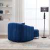 Velvet Oversized Swivel Accent Barrel Chair with Ottoman and 3 Pillows with Storage for Living Room, Bedroom, Lounge - 3 of 4