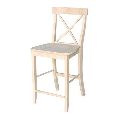 X Back Counter Height Barstool Unfinished - International Concepts