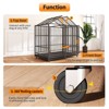 XBRIGH 54/48/42/38 Inch Heavy Duty Indestructible Dog Crate Steel Escape Proof,Indoor Double Door High Cage,Kennel with Wheels,Removable Tray - 2 of 4