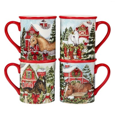Homestead Christmas Ceramic 16-Piece Holiday Dinnerware Set