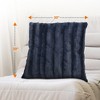 Cheer Collection Luxurious Faux Fur Throw Pillows Set of 2 - Blue (22" x 22") - 3 of 4
