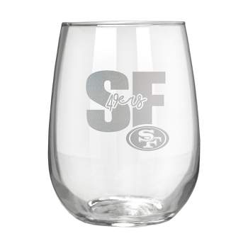NFL San Francisco 49ers The Vino Stemless 17oz Wine Glass - Clear