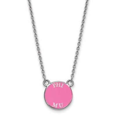 Black Bow Jewelry Sterling Silver Phi Mu Greek Life Necklace 18 Inch